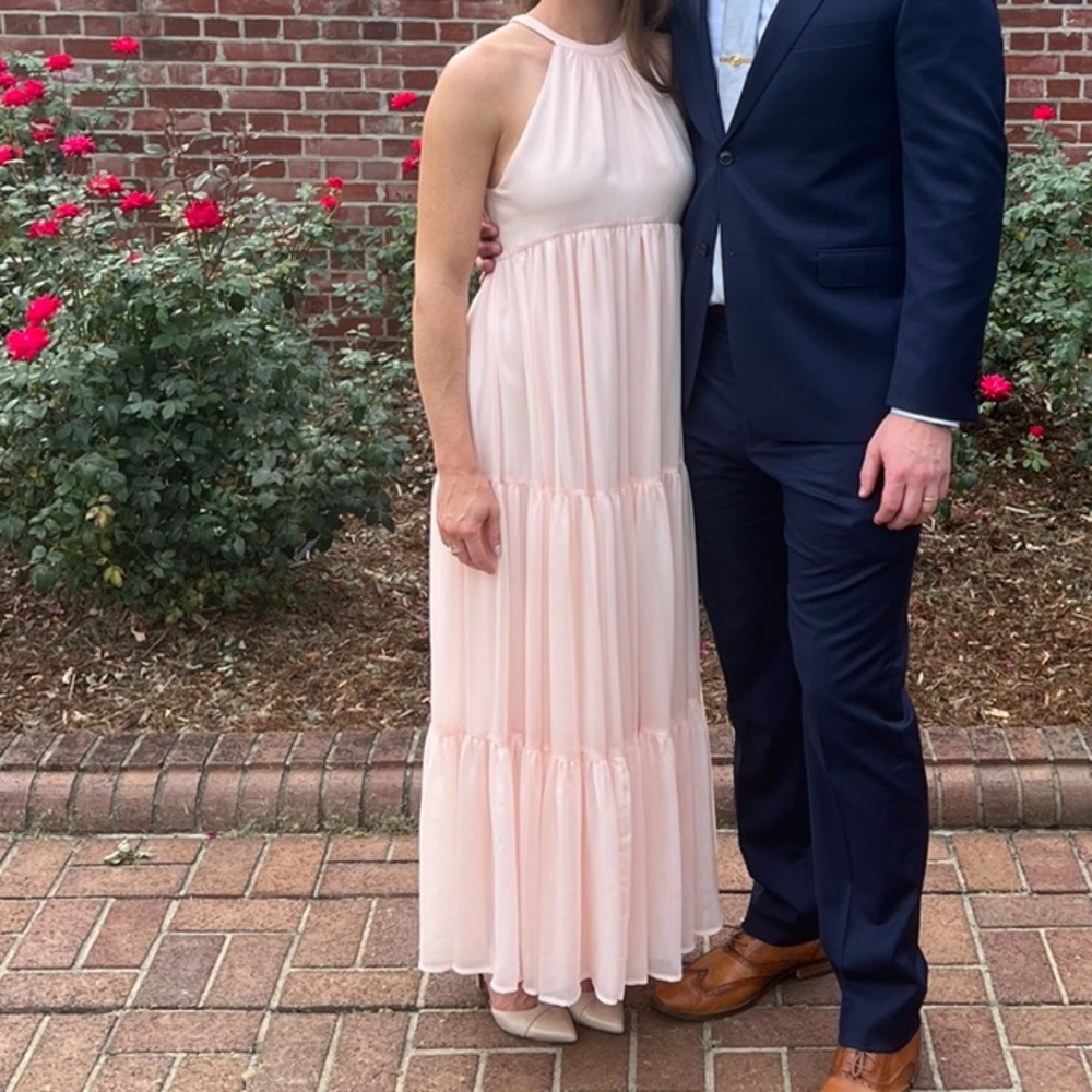 Elegant Pink Sleeveless Maxi Dress